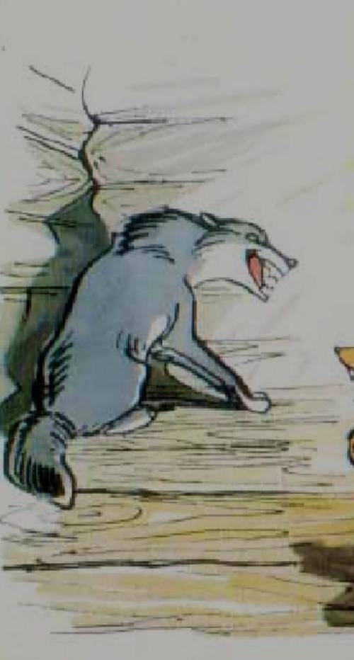 Нарисуй картинку словами по содержанию басни И.А.Крылова волка на псарне