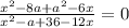 \frac{x^{2} -8a+a^{2}-6x }{x^{2} -a+36-12x}=0