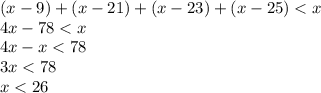 (x-9)+(x-21)+(x-23)+(x-25)