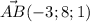 \vec{AB}(-3;8;1)