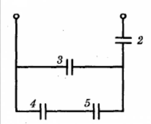 ) В схеме, изображенной на рисунке, емкость каждого конденсатора равна С. Вначале ключ разомкнут, ко