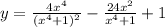 y = \frac{4x^4}{(x^4+1)^2} -\frac{24x^2}{x^4+1} +1