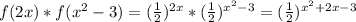 f(2x)*f(x^2-3)=(\frac{1}{2} )^{2x}*(\frac{1}{2} )^{x^2-3}=(\frac{1}{2} )^{x^2+2x-3}