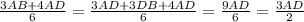 \frac{3AB + 4AD}{6} = \frac{3AD + 3DB + 4AD}{6} = \frac{9AD}{6} = \frac{3AD}{2}