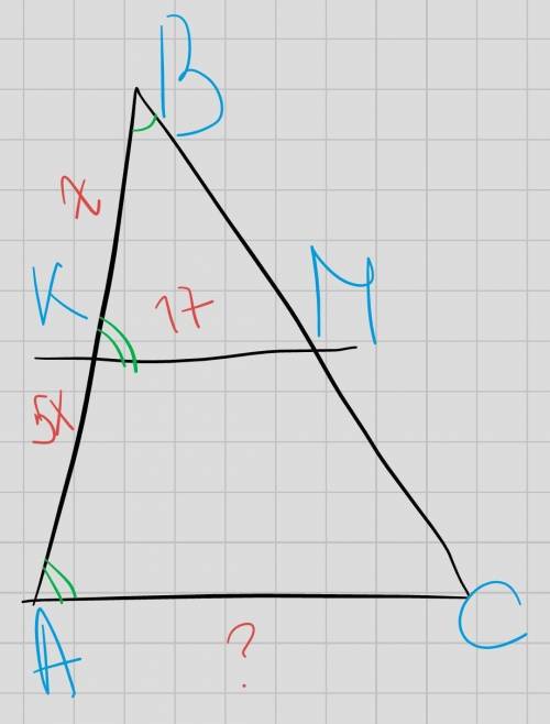 Прямая, параллельная стороне AC треугольника ABC, пересекает стороны AB и BC в точках K и M соответс