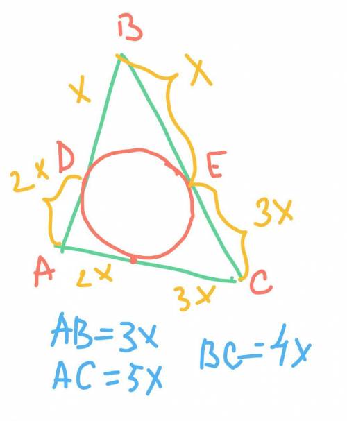 1.В треугольнике АВС вписана окружность, касающаяся стороны АВ в точке D и стороны ВС в точке Е.Найт