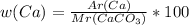 w(Ca)=\frac{Ar(Ca)}{Mr(CaCO_{3}) } *100