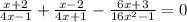 \frac{x+2}{4x-1} +\frac{x-2}{4x+1}-\frac{6x+3}{16x^{2} -1}=0