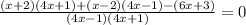 \frac{(x+2)(4x+1)+(x-2)(4x-1)-(6x+3)}{(4x-1)(4x+1)}=0