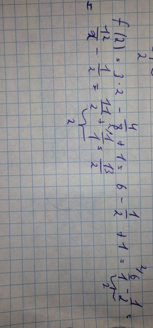 Вычислите значение дроби f(x) = 3x-4/4x+1 При x = 2