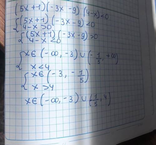 (5x+1)(-3x-9)(4-x)<0