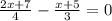 \frac{2x+7}{4} -\frac{x+5}{3} =0