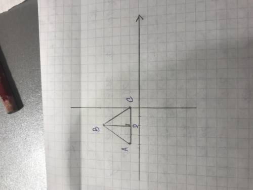 Найди высоту BD треугольника ABC, если вершины треугольника имеют координаты: A ( –4; 1), B (–2; 4),