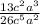 \frac{13c^{2} a^{3} }{26c^{5}a^{2} }