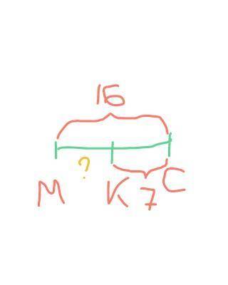 Точка К лежит на отрезке МС. Найдите длину отрезка МК, если известно, что МС=16м, КС=7м
