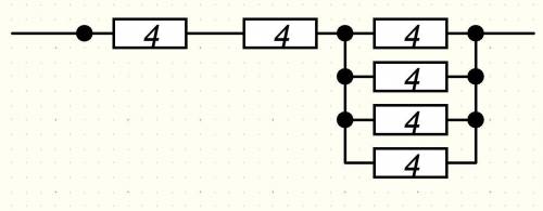 Скільки однакових резисторів по 4 Ома треба щоб отримати опір 9 Ом? Намалювати схему​