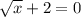 \sqrt{x} + 2 = 0