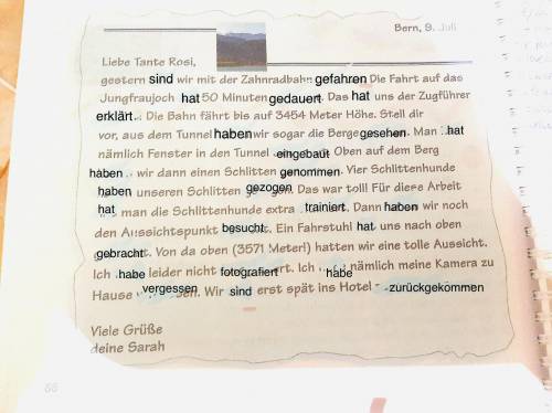 Lest den brief und die verben im perfekt с немецким