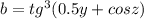 b=tg^{3}(0.5y+cosz)