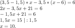 (3,5-1,5)*x-3,5*(x-6)=6\\2x-3,5x+21=6\\-1,5x+21=6\\1,5x=15\ |:1,5\\x=10.