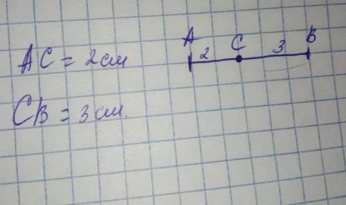 3.5. Точка С лежит на прямой между точками А и В. Найдите дли- ну отрезка AB, если: а) AC = 2 см, CB