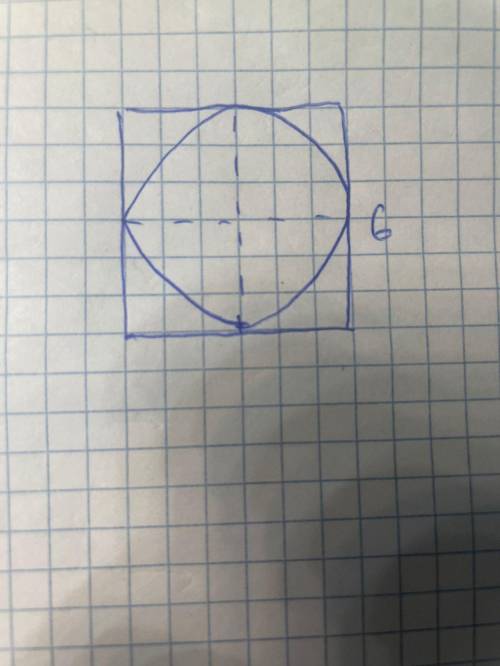 Математика десятый класс 1.17 Найдите площадь круг вписанного квадрат со стороной 6 ​