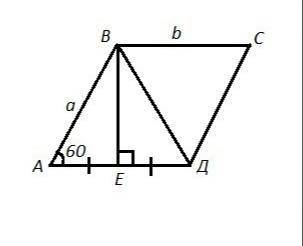 в параллелограмме ABCD угол A равен 60 градусов высота BЕ делит сторону AD на две равные части Найди