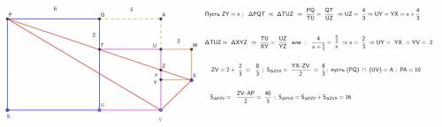 Кенгуру Уровень: Выпускник Три квадрата PQRS, TRVU, и UWXY разместили как показано на рисунке. П