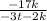 \frac{-17k}{-3t-2k}