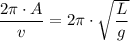 \dfrac{2\pi \cdot A}{v} = 2\pi \cdot \sqrt{\dfrac{L}{g} }