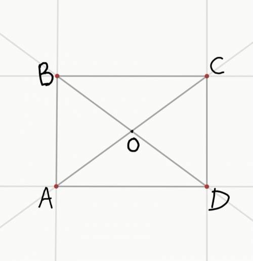 О точка перетину діагоналей прямокутника. АС=12см, перимтр трикутника АОВ=16см. Знайти сторону АВ