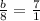 \frac{b}{8} = \frac{7}{1}