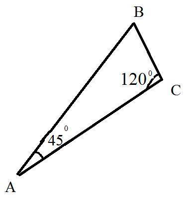 у трикутнику АВС АВ=10 см, кут А=45° кут С=120° Користуючись теоремою синусів запишіть вираз для зна