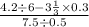 \frac{4.2 \div 6 - 3 \frac{1}{3} \times 0.3 } {7.5 \div 0.5}