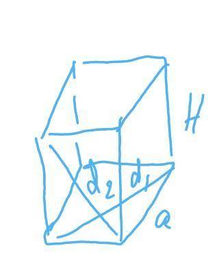 основанием прямоугольного параллепипеда является квадрат с диагональю 6√2 см, а диагональ боковой гр