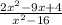 \frac{ 2 {x}^{2} - 9x + 4 }{ {x}^{2} - 16}