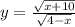 y = \frac{ \sqrt{x + 10} }{ \sqrt{4 - x} }