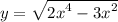 y = \sqrt{ {2x}^{4} - {3x}^{2} }