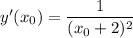 y'(x_0)=\dfrac{1}{(x_0+2)^2}