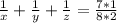 \frac{1}{x} +\frac{1}{y}+ \frac{1}{z} =\frac{7*1}{8*2}