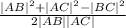\frac{|AB|^{2}+|AC|^2-|BC|^2 }{2|AB||AC|}