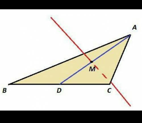 точка М принадлежит медиане треугольника ABC Можно ли провести через точку M прямую которая не перес