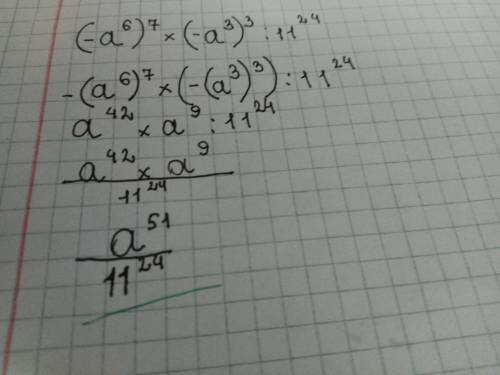 (-a^6)^7*(-a^3)^3:11^24-cократить