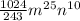 \frac{1024}{243} {m}^{25} {n}^{10}