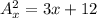 A^{2}_{x} = 3x + 12