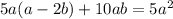 5a(a - 2b) + 10ab=5a^{2}