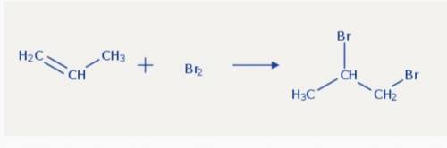 Структурная формула C3H6+Br2->