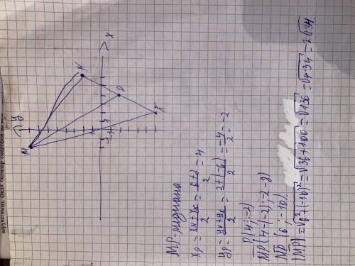 решите задачу векторным методом выполните рисунок дан треугольник с вершинами M(-2;8) N (6;2) K(2;-6