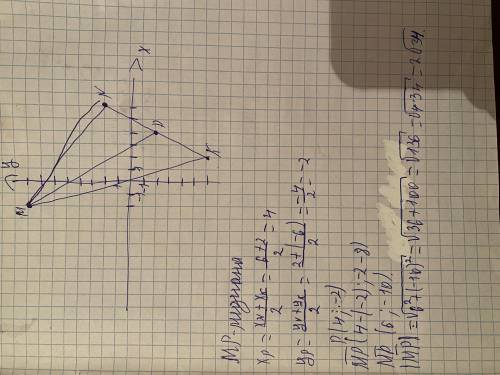 Решите задачу векторным методом. Выполните рисунок. Дан треугольник с вершинами М (-2:8), N (6:2), К