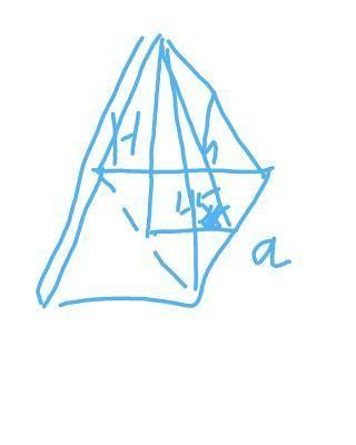 1. Высота правильной четырехугольной пирамиды равна 4 см, а ее апофема образует с высотой угол 45 °.